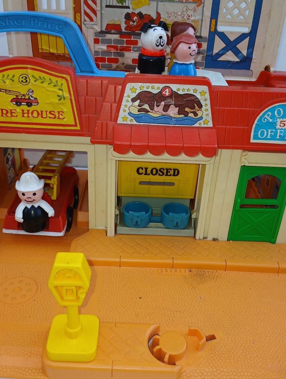 Vintage Fisher-Price Play Family Main Street Playset (#2500) produced from 1986